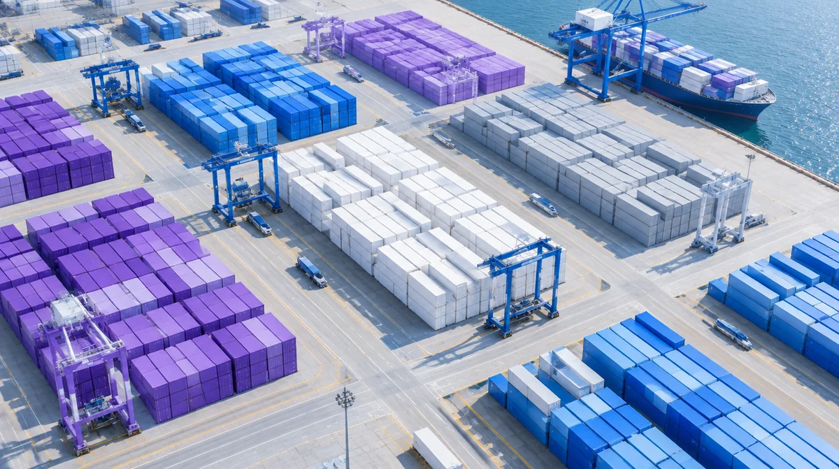 Terminal à conteneurs aux blocs bien séparés