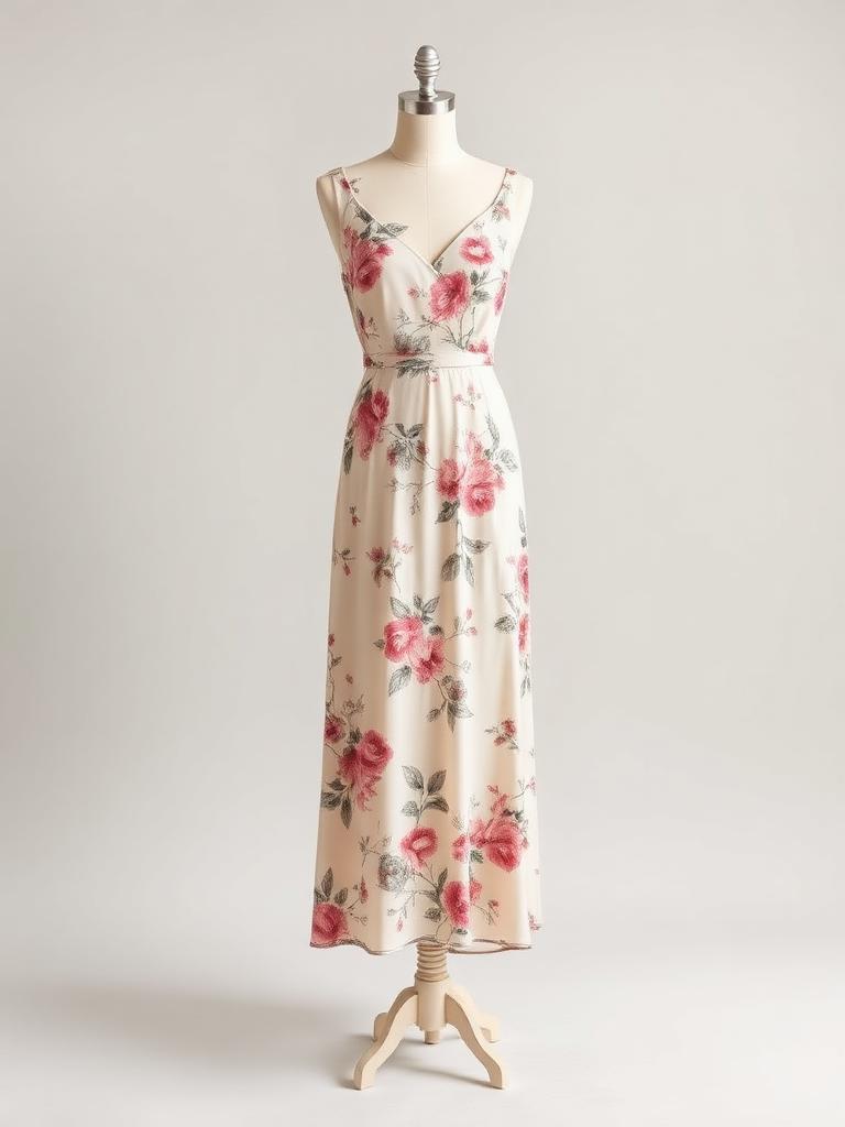 Photo produit : robe longue à imprimé floral sur mannequin